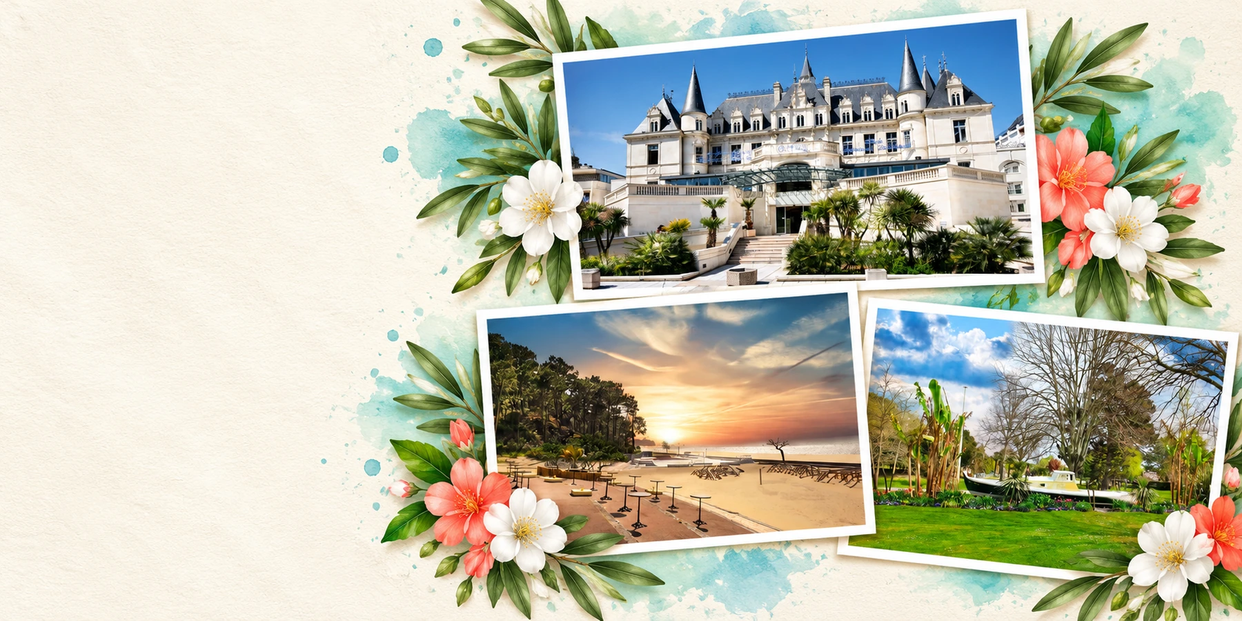 Cartes postales d’Arcachon composées avec nos photos