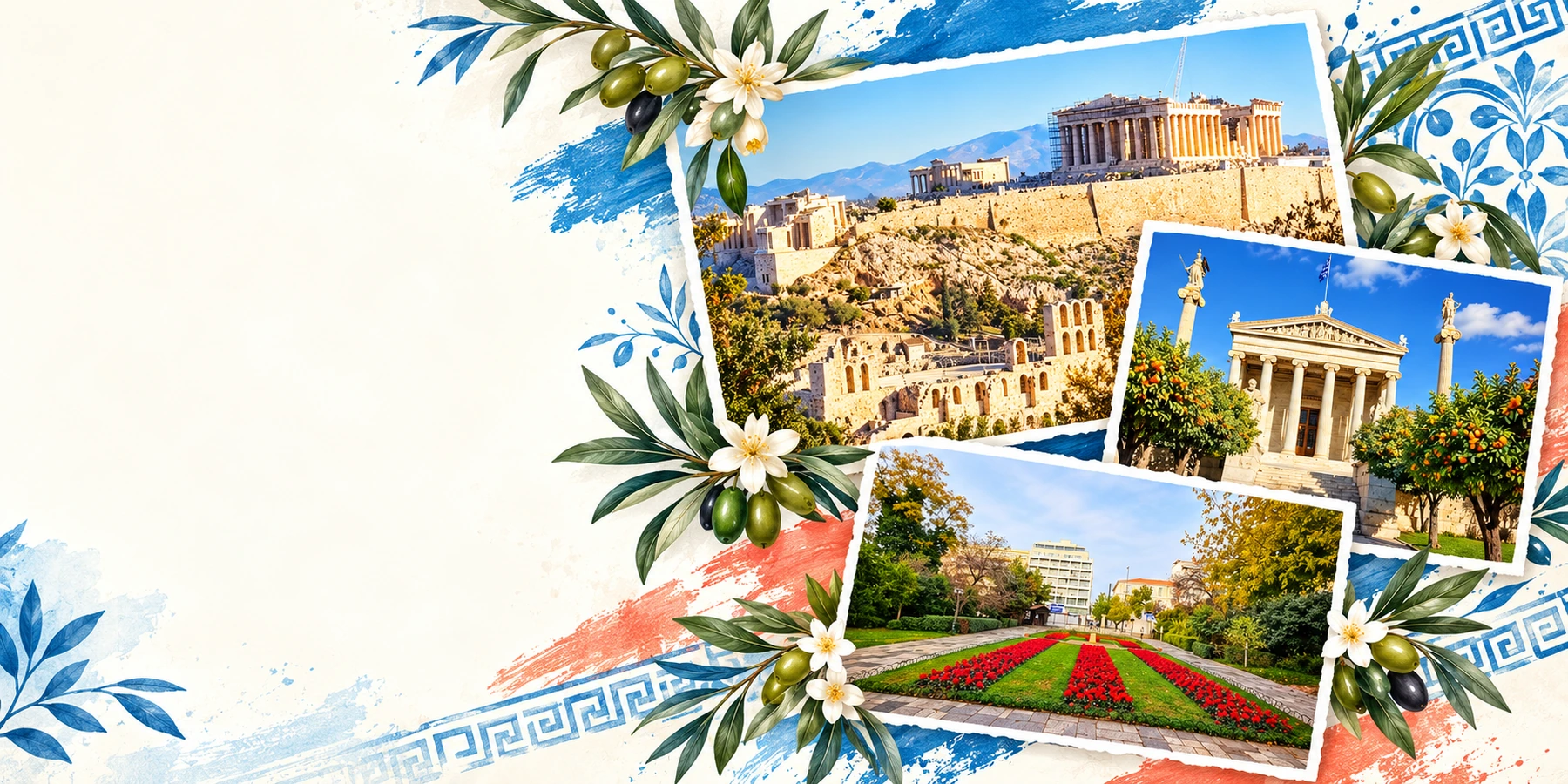 Cartes postales d’Athènes à personnaliser composées avec nos photos