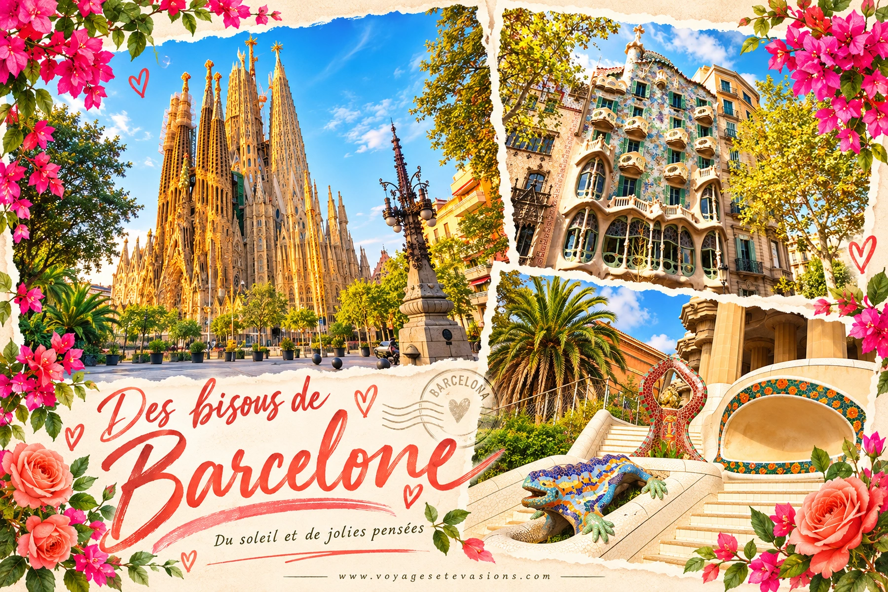 Une jolie carte de Barcelone à personnaliser