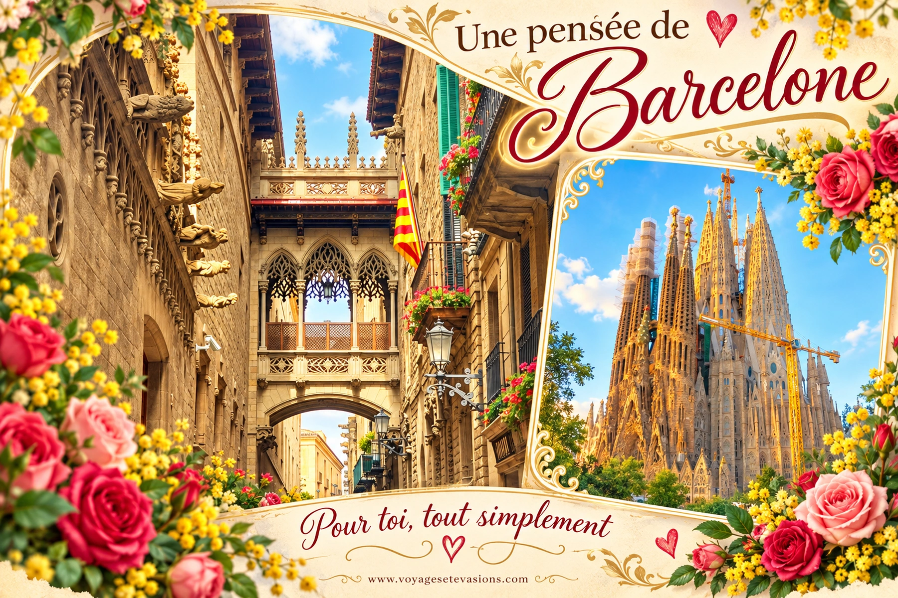 Une pensée de Barcelone : carte postale de Barcelone