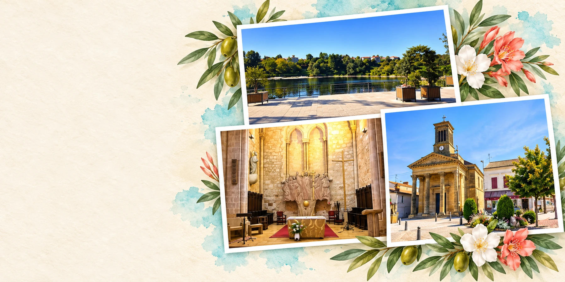 Cartes postales de Bergerac composées avec nos photos