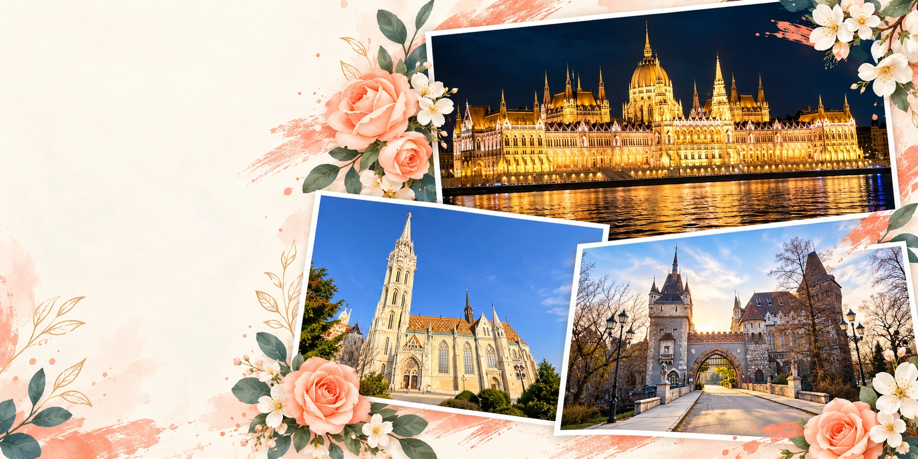 Cartes postales de Budapest à personnaliser composées avec nos photos