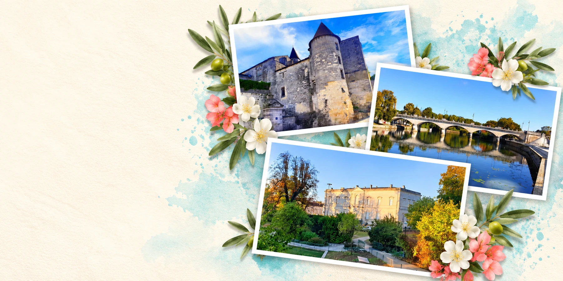 Cartes postales de Cognac composées avec nos photos