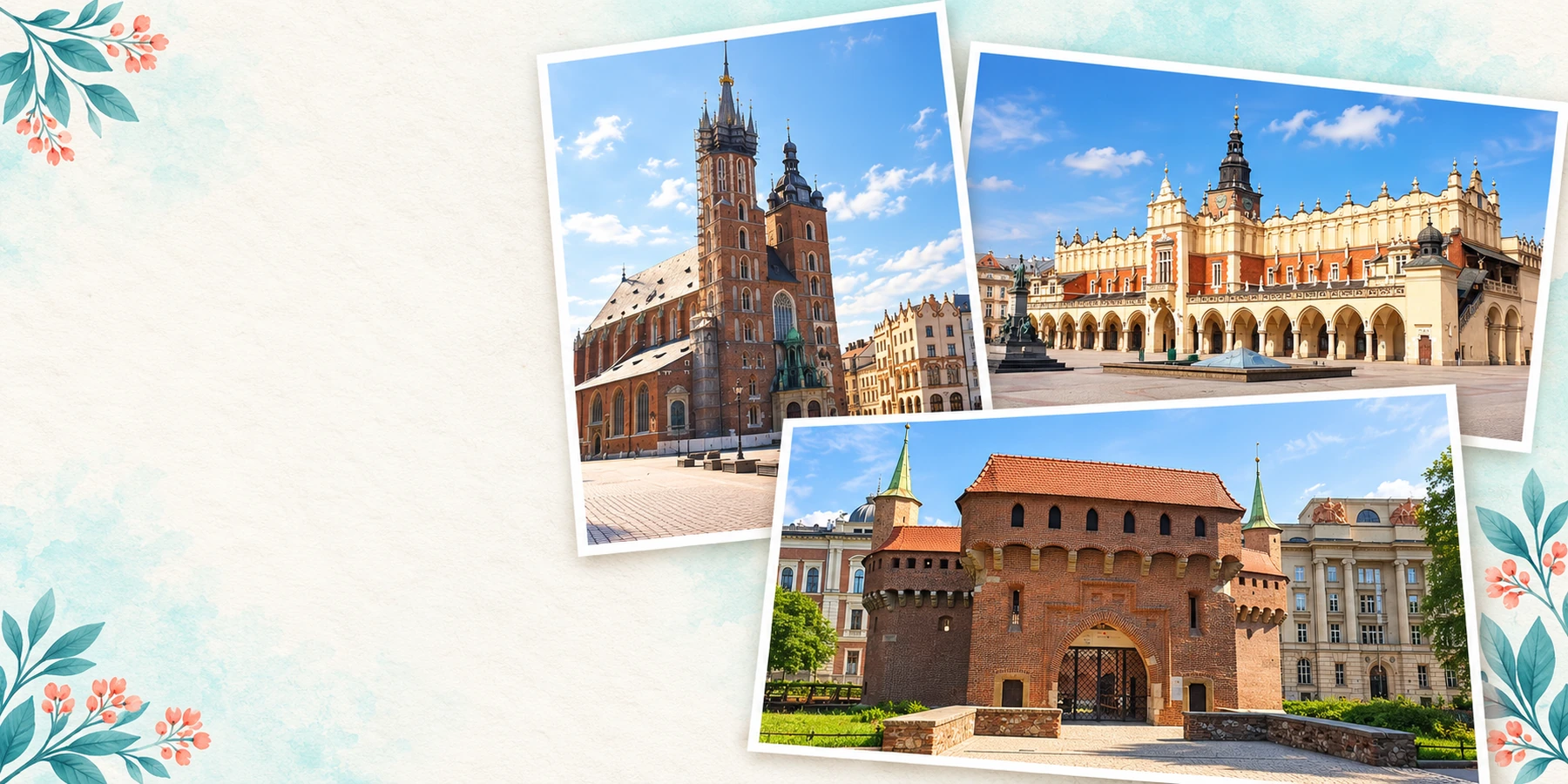 Cartes postales de Cracovie créées avec nos photos