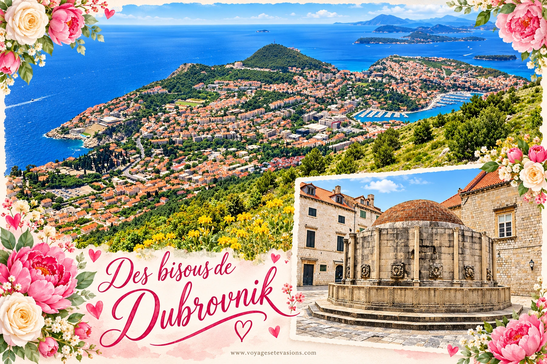 Une jolie carte de Dubrovnik à personnaliser