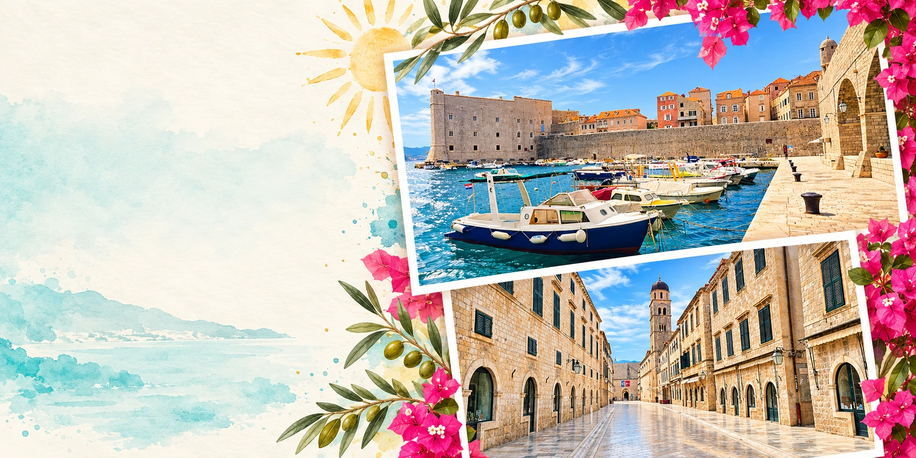 Cartes postales créées avec nos photos de Dubrovnik à Croatie