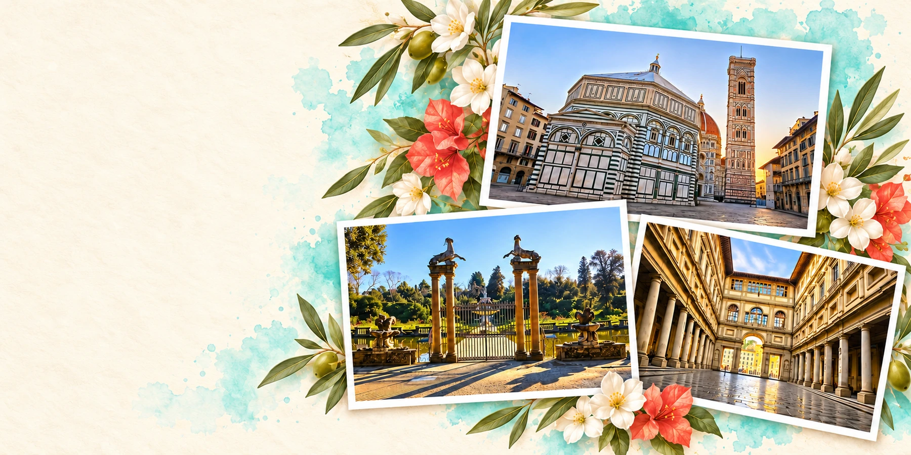 Cartes postales de Florence composées avec nos photos