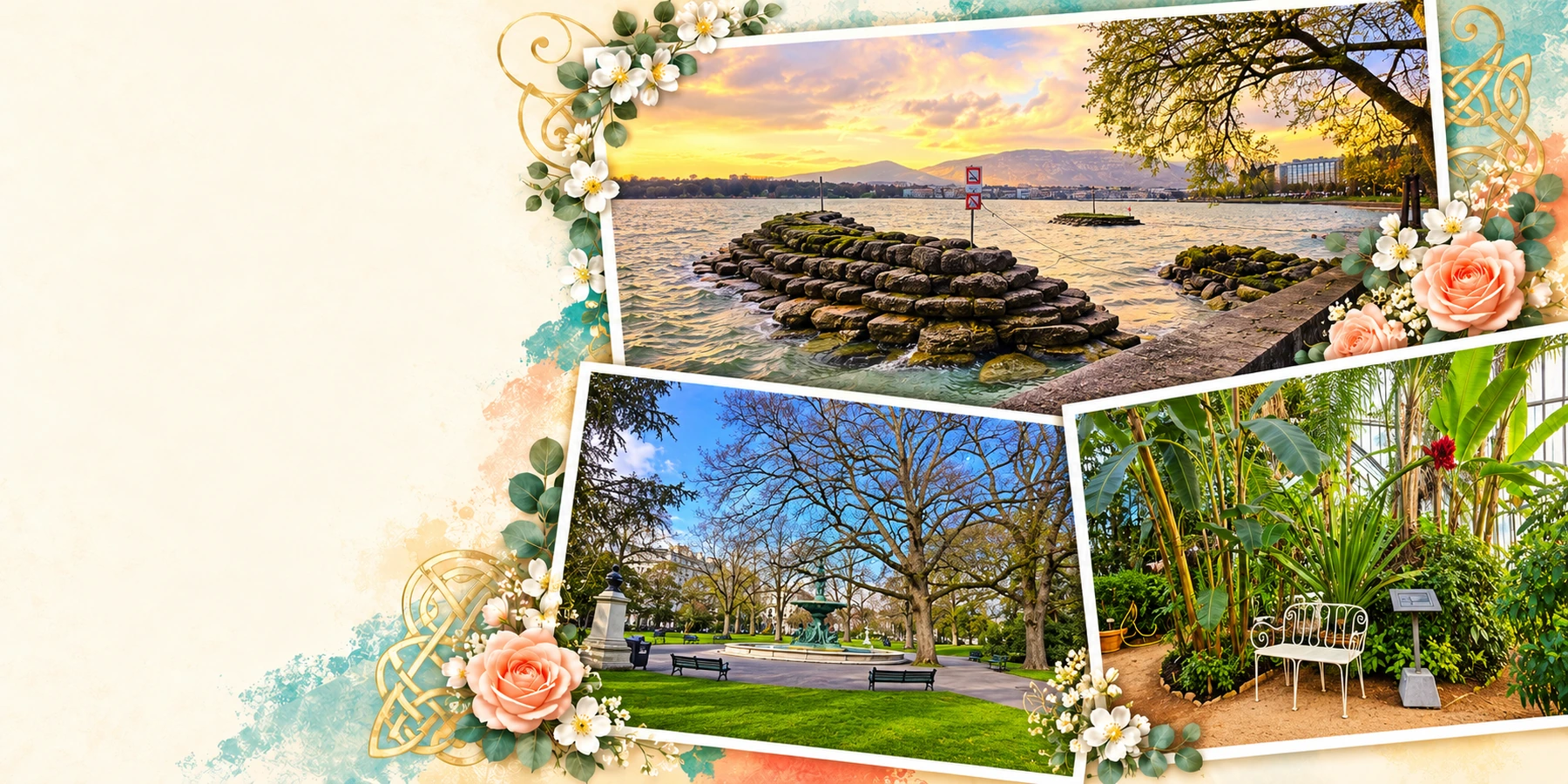 Cartes postales de Genève créées avec nos photos