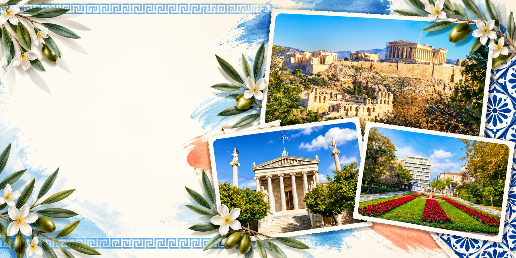 Cartes postales de Grèce à personnaliser composées avec nos photos