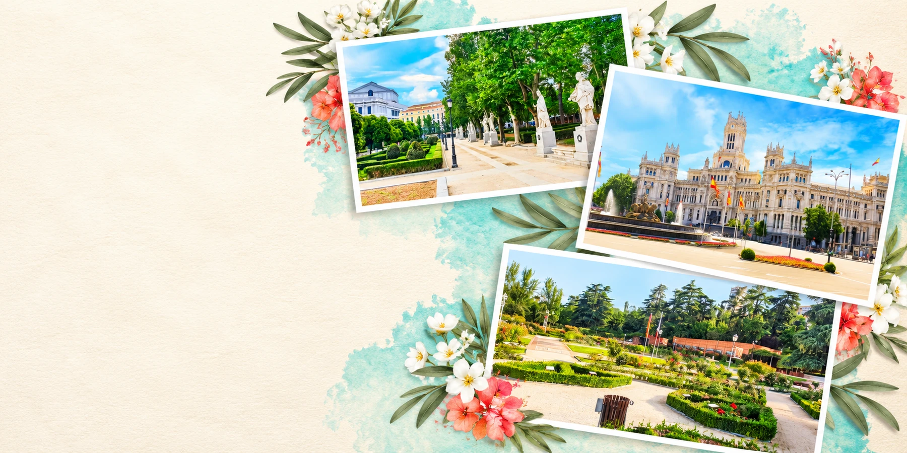 Cartes postales de Madrid composées avec nos photos