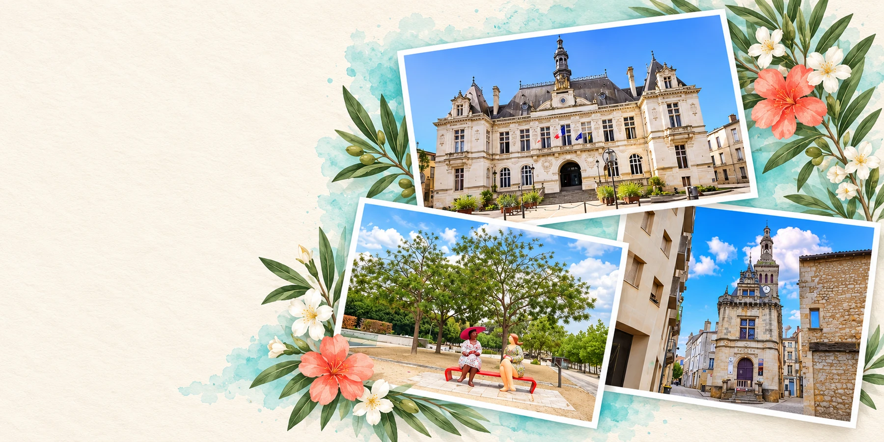 Cartes postales de Niort composées avec nos photos