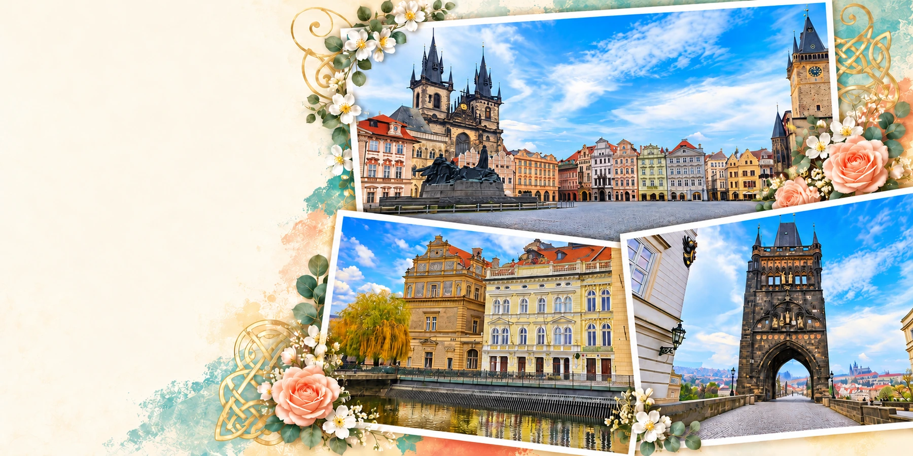 Cartes postales de Prague créées avec nos photos