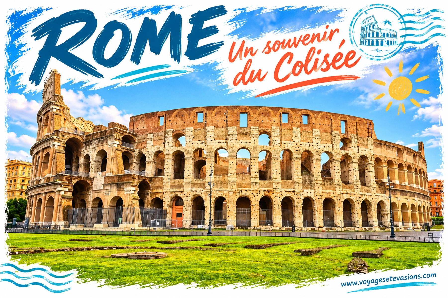 Un souvenir du Colisée : carte postale de Rome