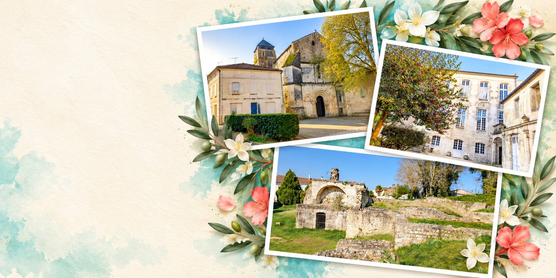 Cartes postales de Saintes composées avec nos photos