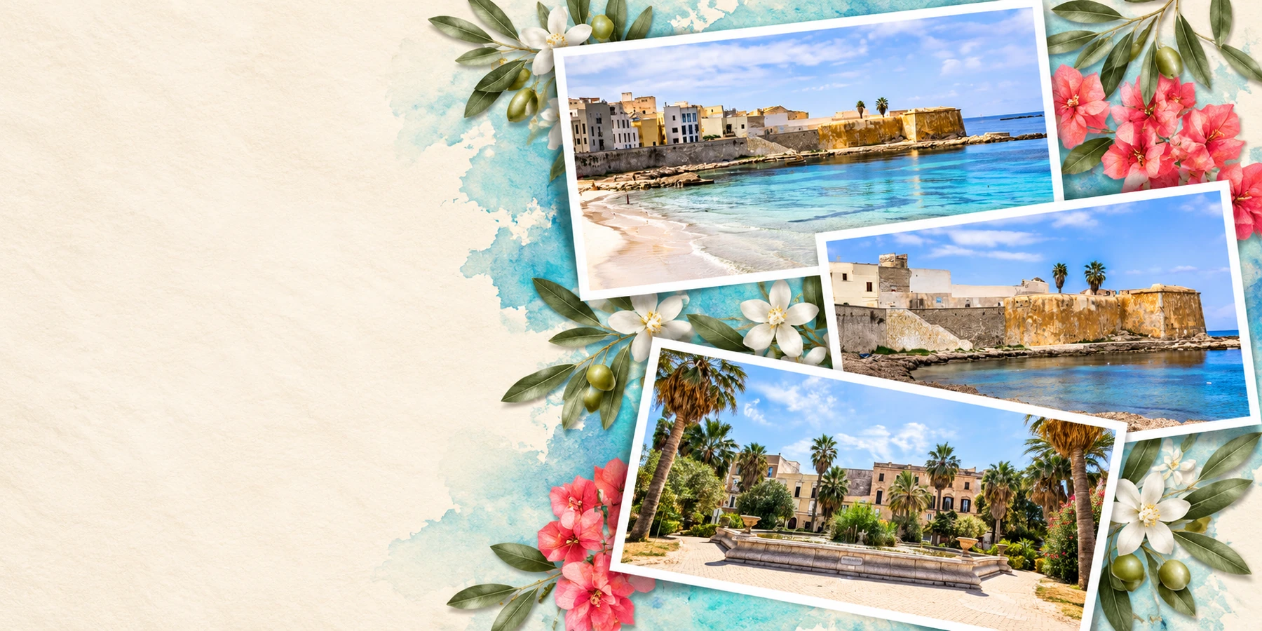 Cartes postales de Trapani composées avec nos photos