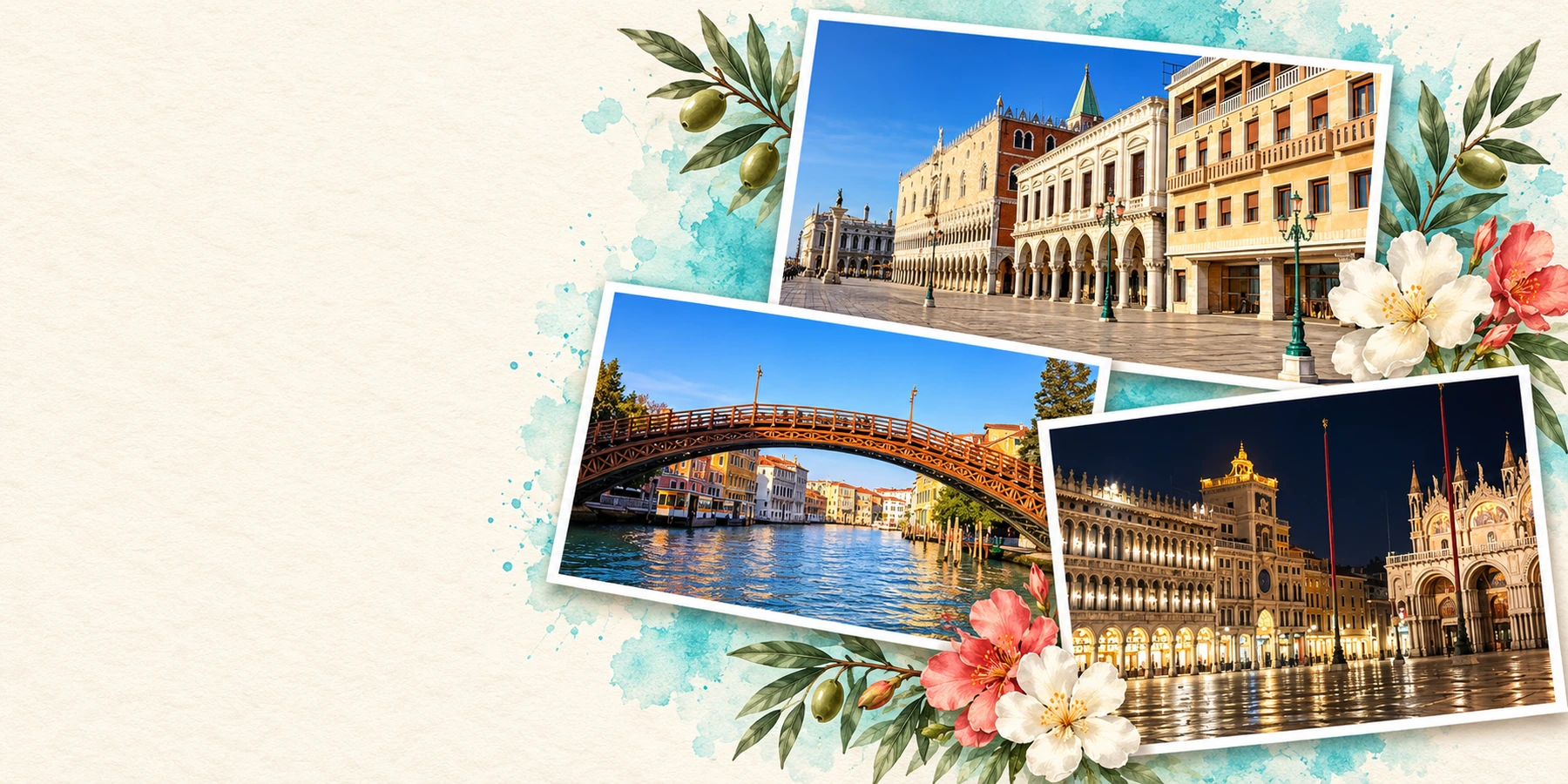 Cartes postales de Venise composées avec nos photos