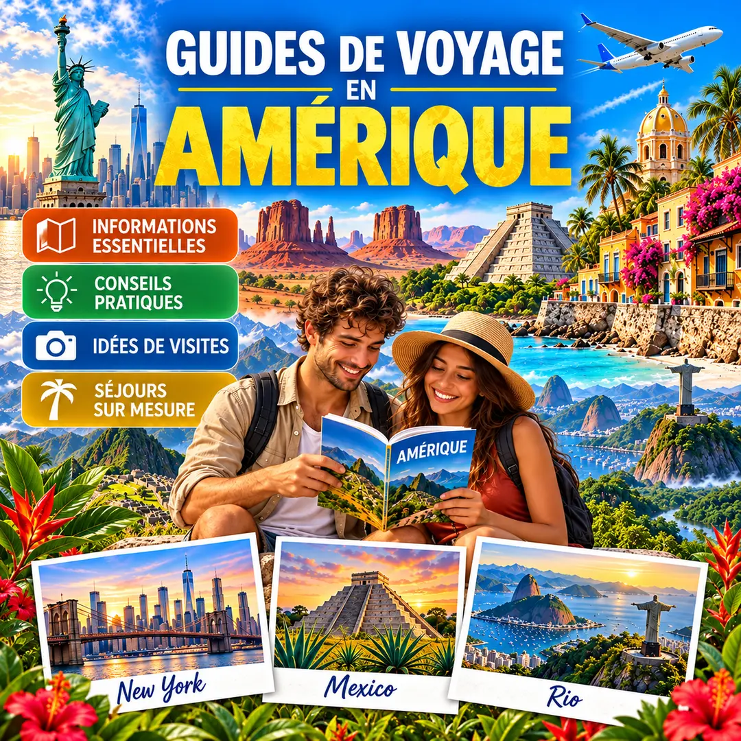 Affiche des guides de voyage en Amérique