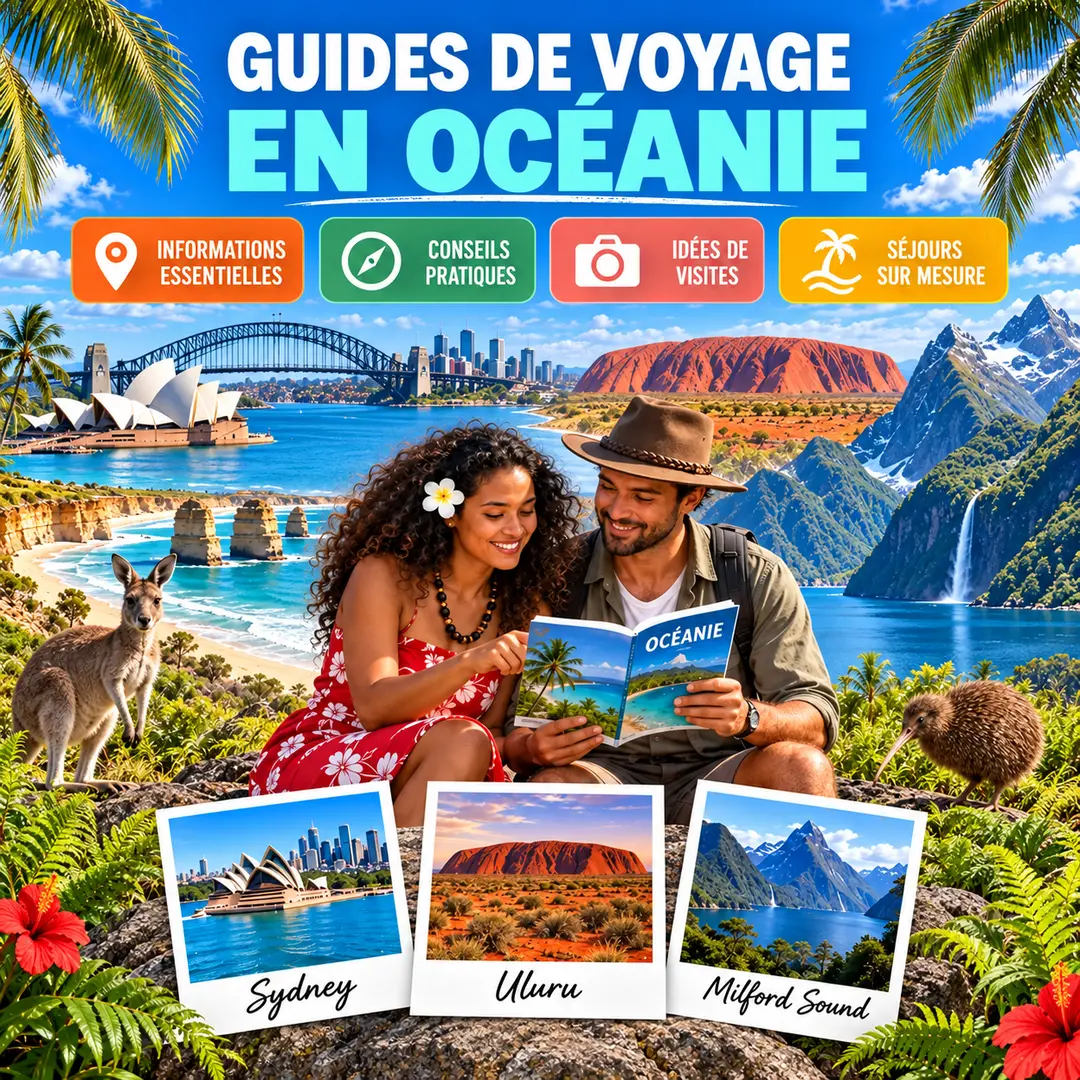 Affiche des guides de voyage en Océanie