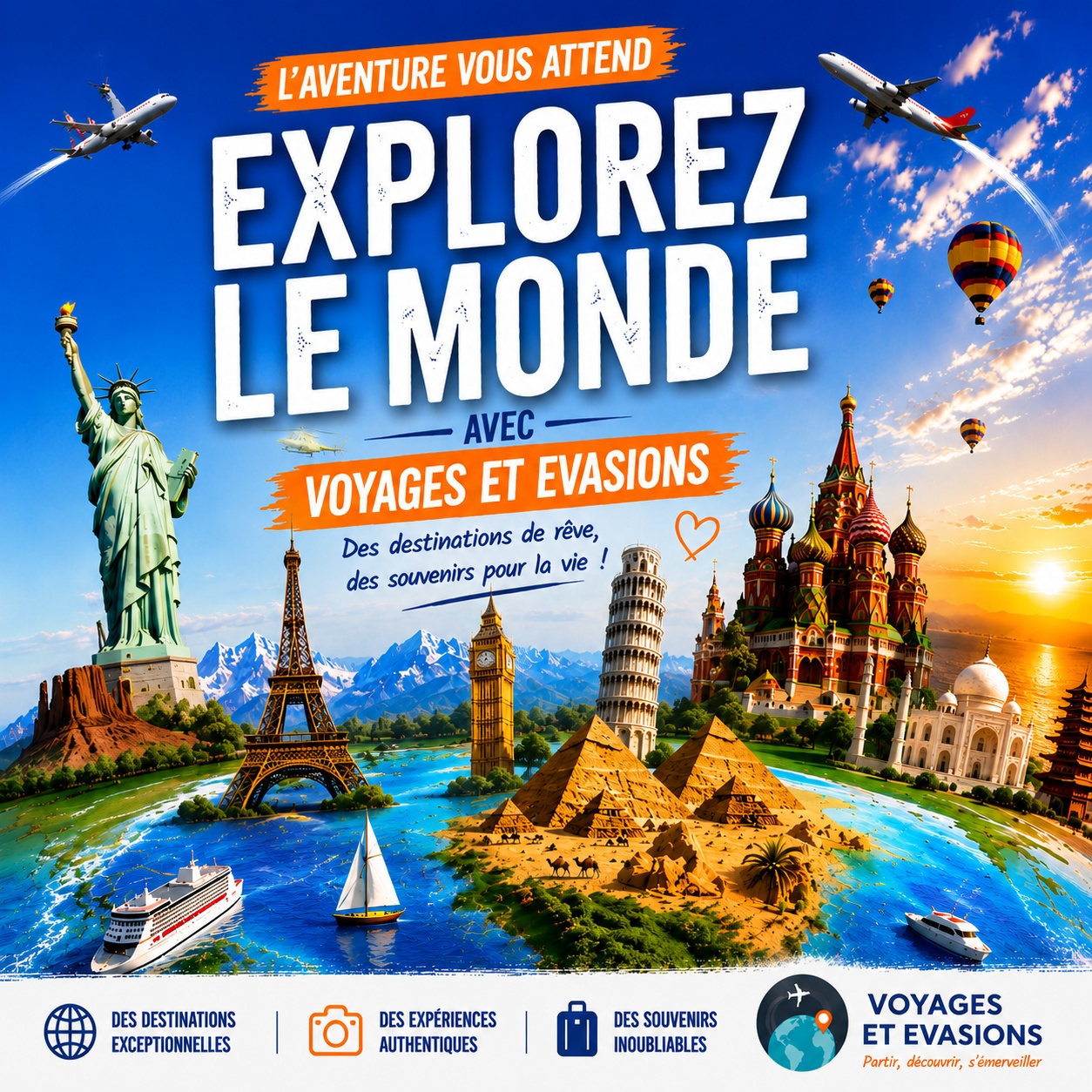 Explorez le monde avec VOYAGES ET EVASIONS