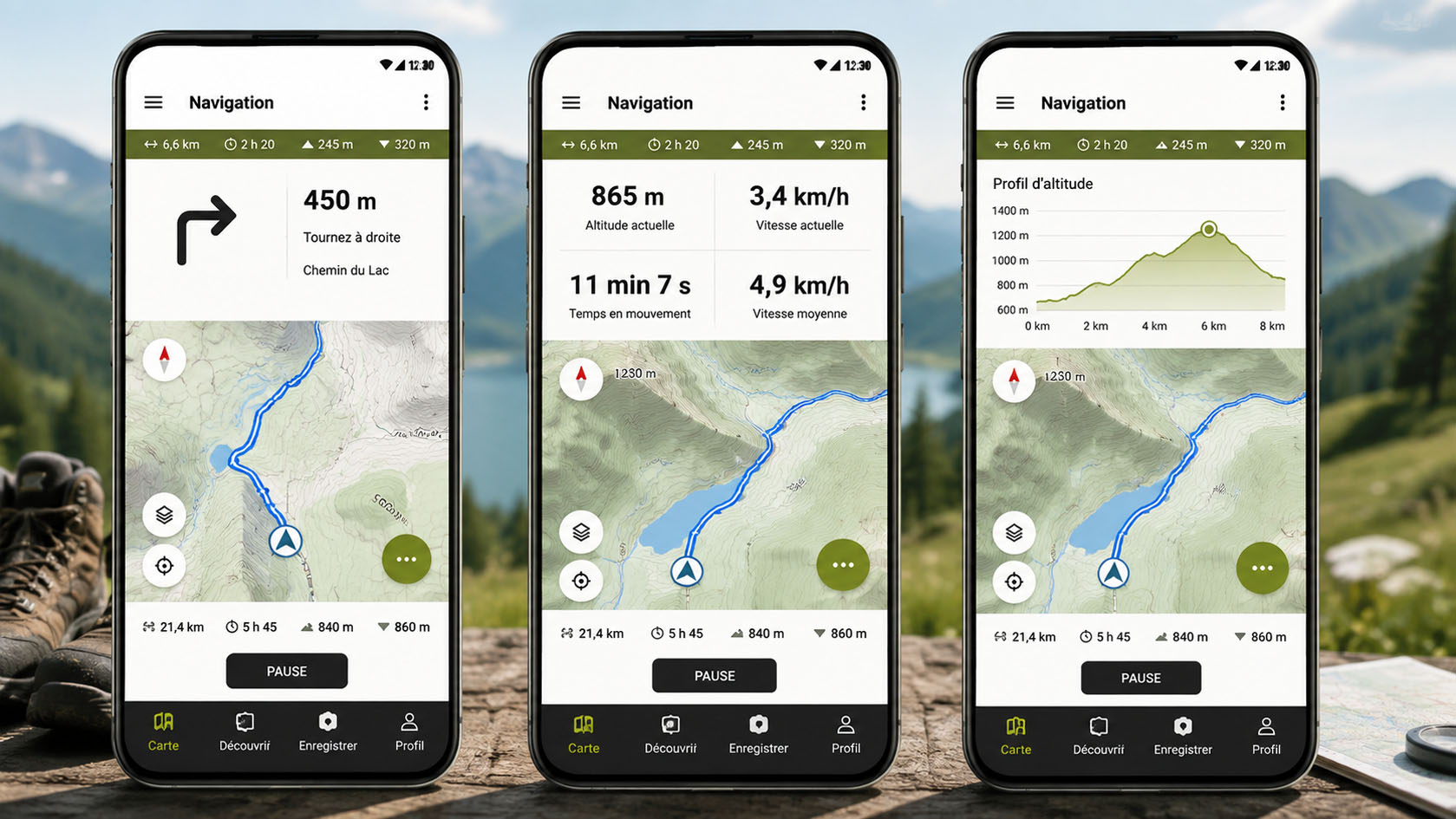 Exemple de navigation d’un itinéraire sur smartphone avec une application GPS