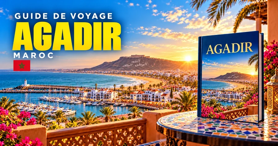 Couverture illustrée du guide d’Agadir, Maroc