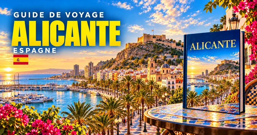 Couverture illustrée du guide d’Alicante, Espagne