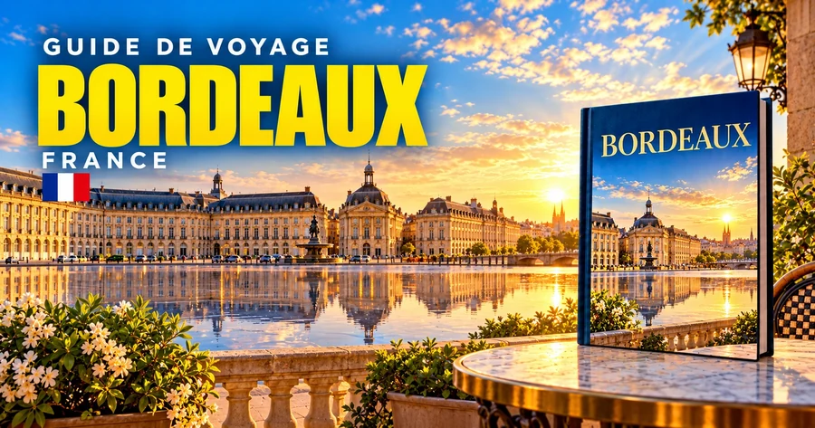 Couverture illustrée du guide de Bordeaux, France