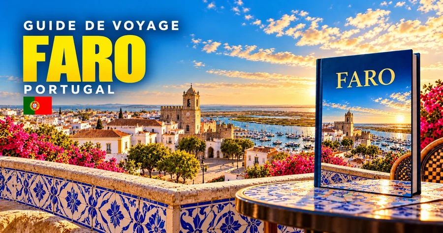 Couverture illustrée du guide de Faro, Portugal