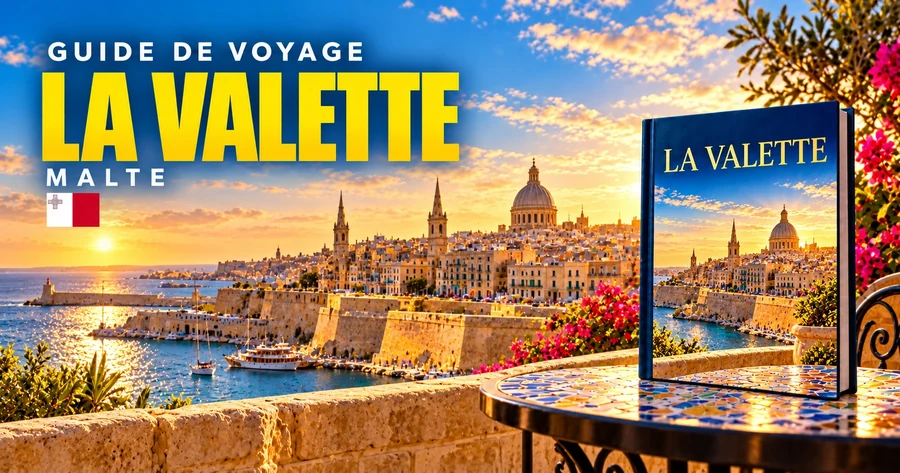 Couverture illustrée du guide de La Valette, Malte
