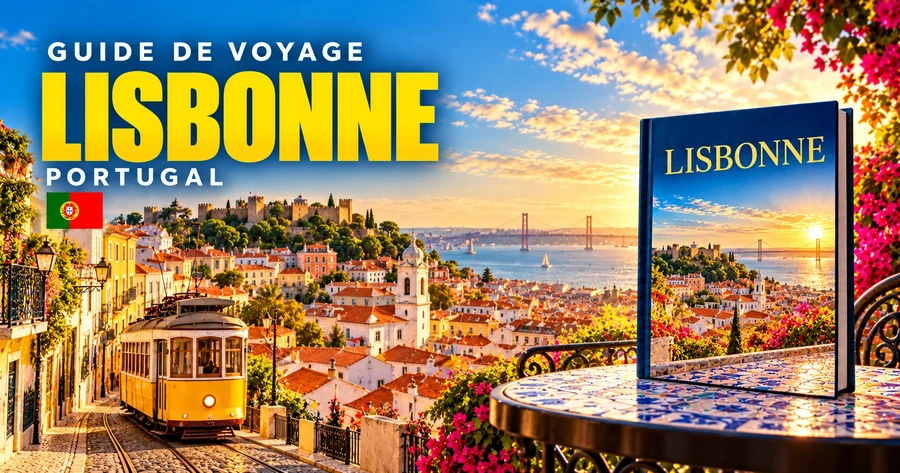 Couverture illustrée du guide de Lisbonne, Portugal