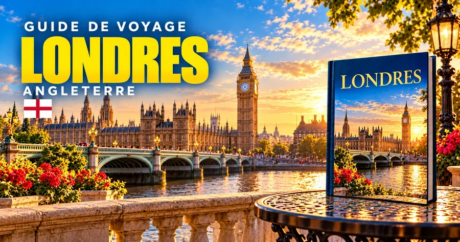 Couverture illustrée du guide de Londres, Angleterre