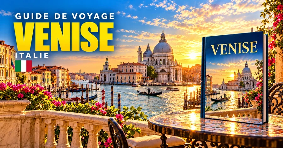 Couverture illustrée du guide de Venise, Italie