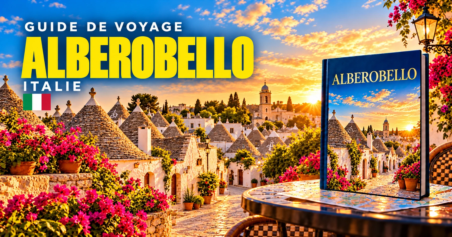 Alberobello, Italie — couverture illustrée du guide