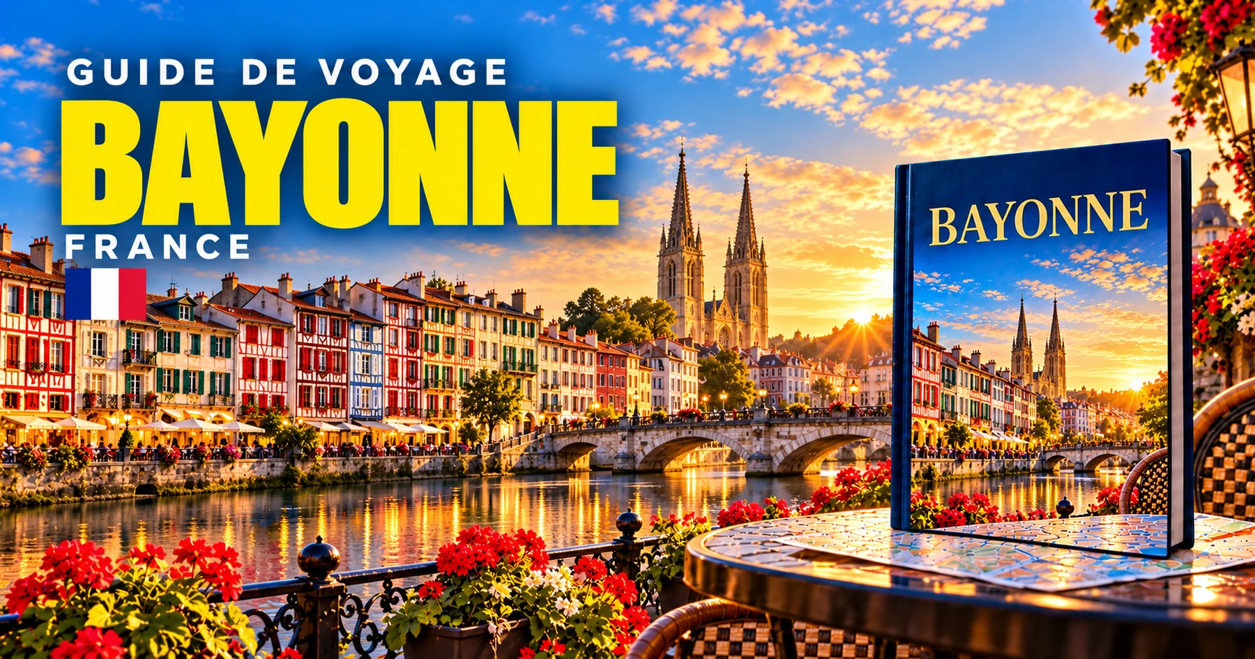 Bayonne, France — couverture illustrée du guide