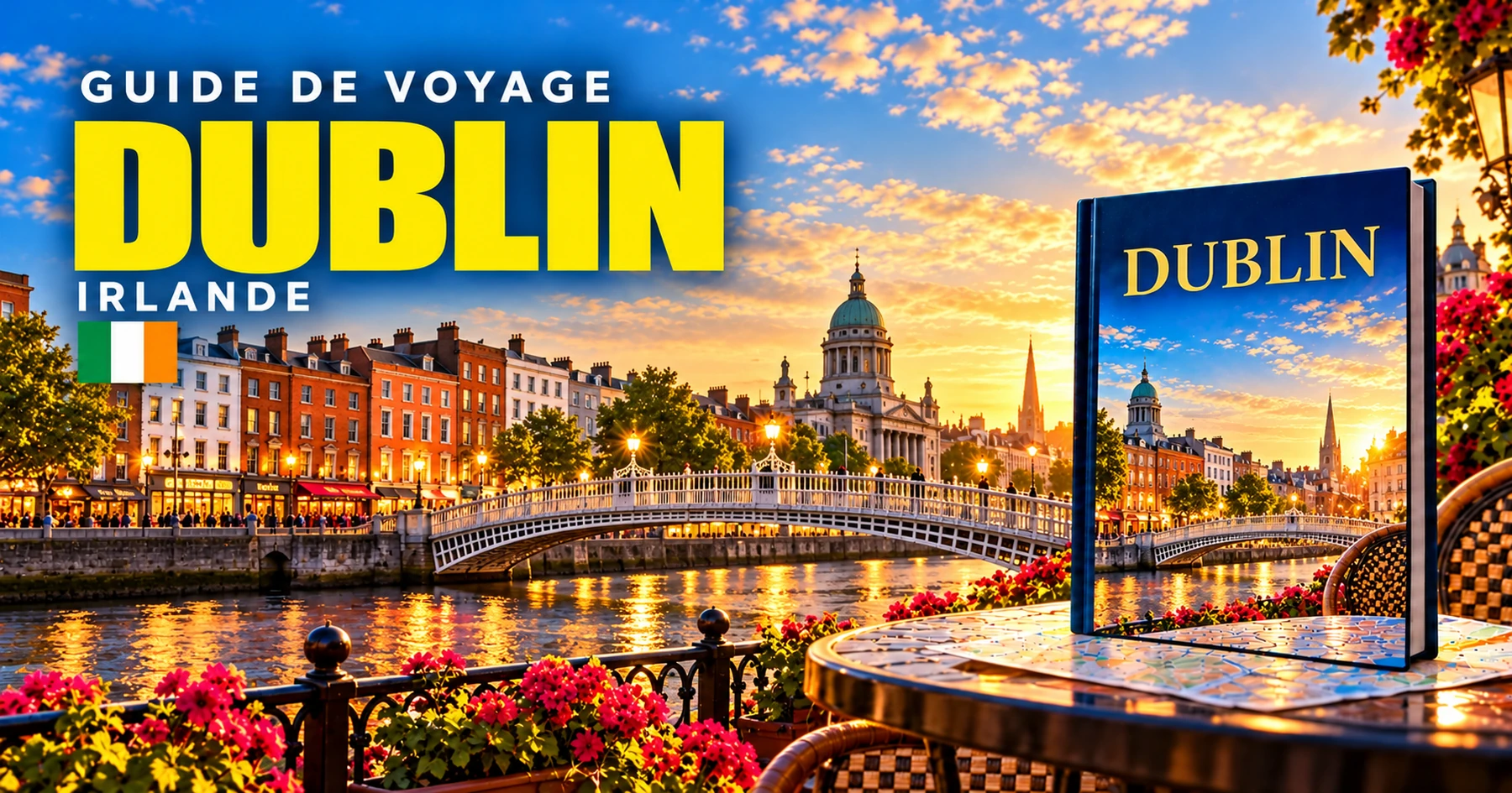 Dublin, Irlande — couverture illustrée du guide