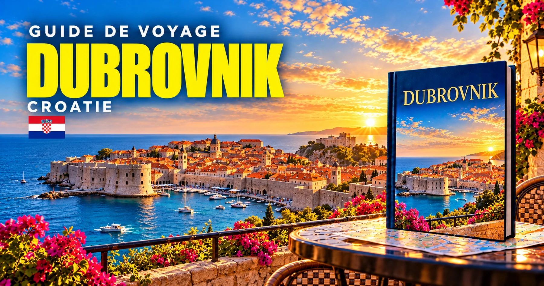 Dubrovnik, Croatie — couverture illustrée du guide
