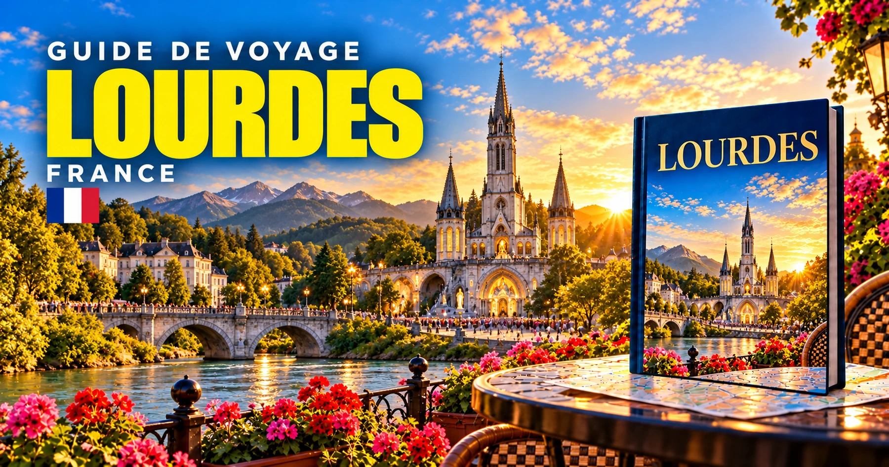 Lourdes, France — couverture illustrée du guide