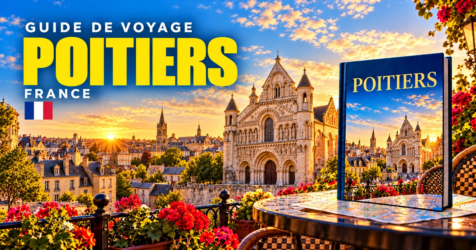 Poitiers, France — couverture illustrée du guide
