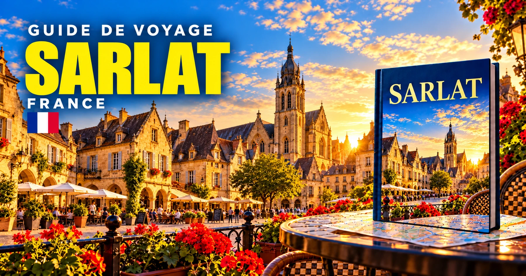 Sarlat, France — couverture illustrée du guide