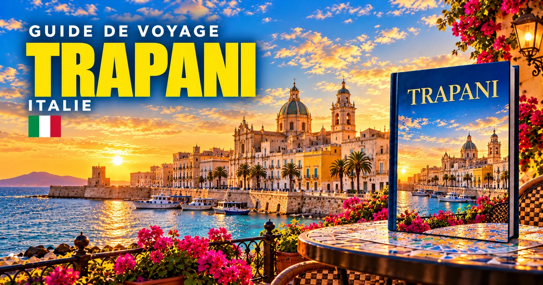 Trapani, Italie — couverture illustrée du guide