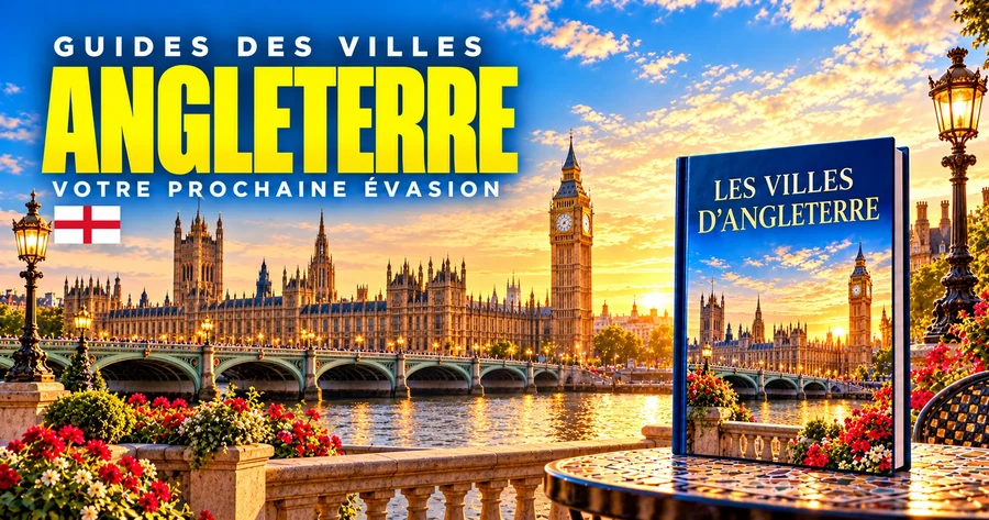 Couverture illustrée des guides de villes en Angleterre
