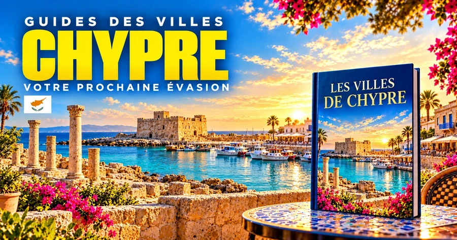 Couverture illustrée des guides de villes à Chypre