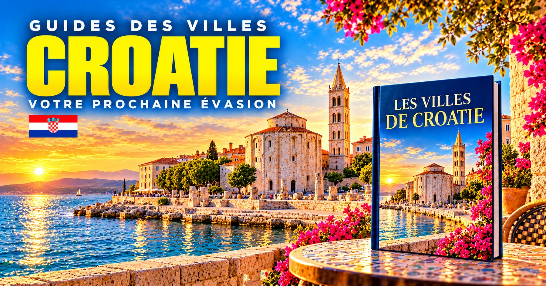 Couverture illustrée des guides de villes en Croatie
