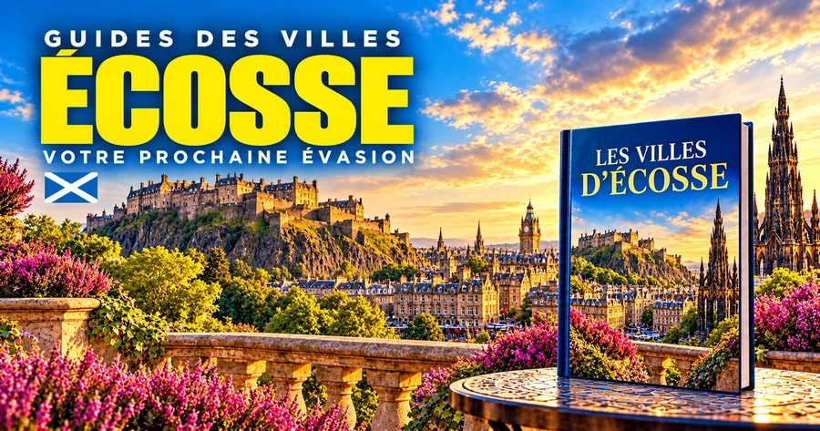 Couverture illustrée des guides de villes en Écosse