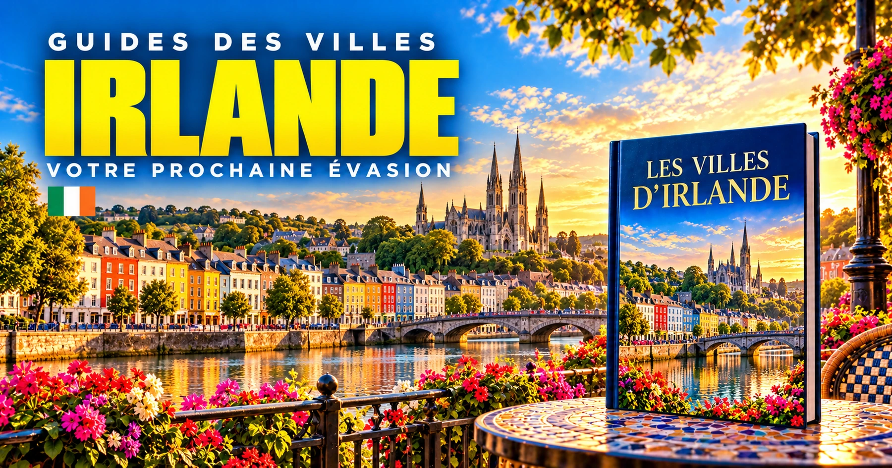 Couverture illustrée des guides de villes en Irlande