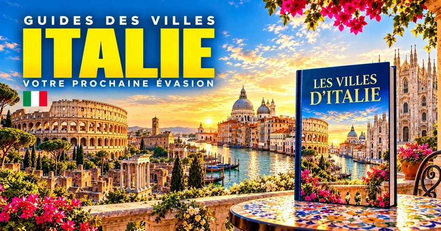 Couverture illustrée des guides de villes en Italie