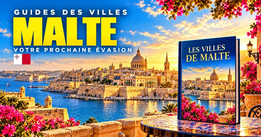 Couverture illustrée des guides de villes à Malte