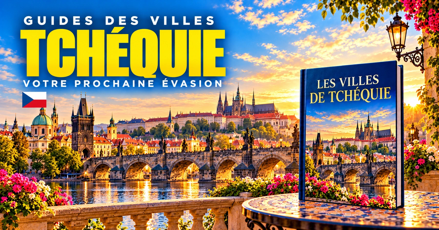 Couverture illustrée des guides de villes en Tchéquie