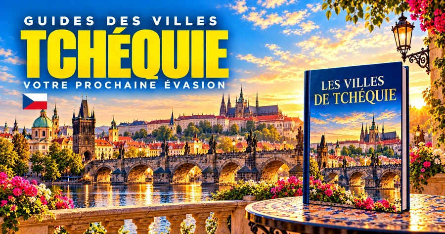 Couverture illustrée des guides de villes en Tchéquie