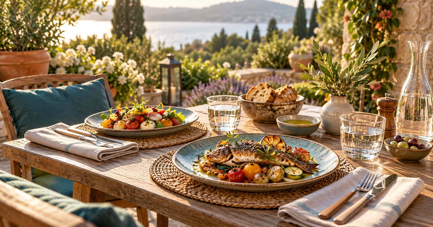 Table accueillante et cuisine de saison en terrasse